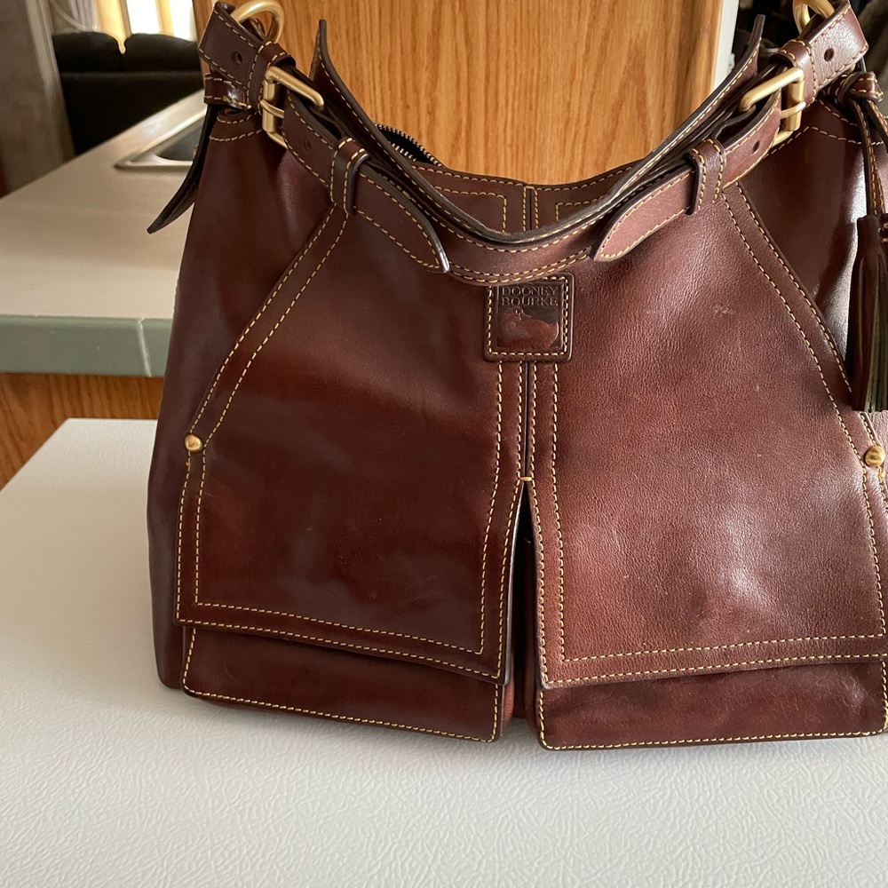 Dooney & Bourke Rich Brown Leather Satchel